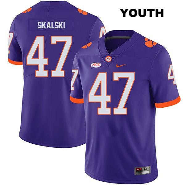 Youth Clemson Tigers #47 James Skalski Stitched Purple Legend Authentic Nike NCAA College Football Jersey JMX4846YR